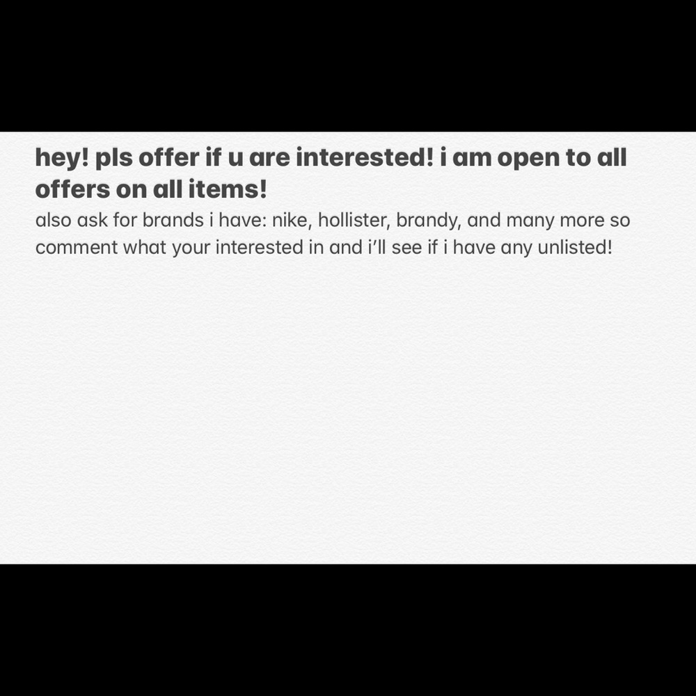 offer for anything!